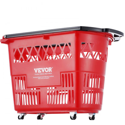 LB-B027-8 - Sturdy 39L Rolling Shopping Trolley with 6 Baskets