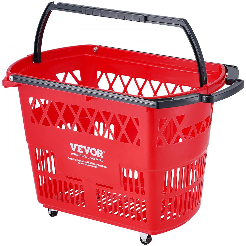 LB-B027-8 - Sturdy 39L Rolling Shopping Trolley with 6 Baskets