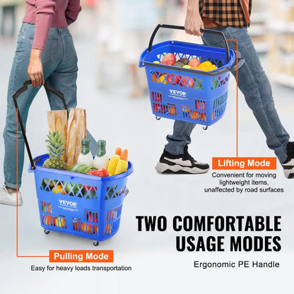 LB-B027-7 - 39L VEVOR Trolley Basket with Rolling Swivel Wheels