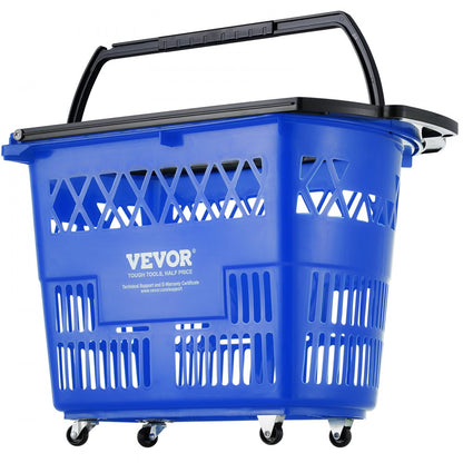 LB-B027-7 - 39L VEVOR Trolley Basket with Rolling Swivel Wheels