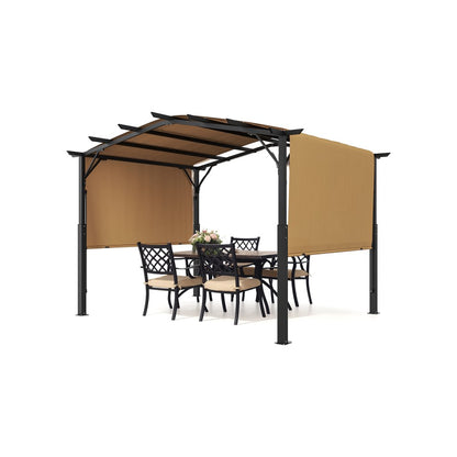 L10ft*W10ft - 10x10 ft Steel Frame Outdoor Pergola with Waterproof Canopy