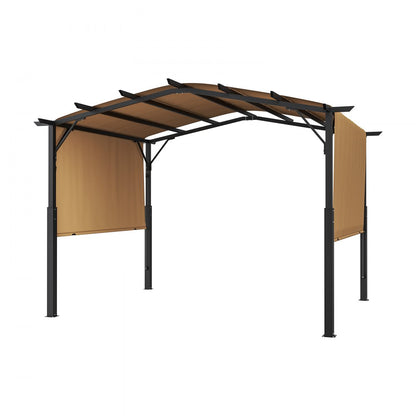 L10ft*W10ft - 10x10 ft Steel Frame Outdoor Pergola with Waterproof Canopy
