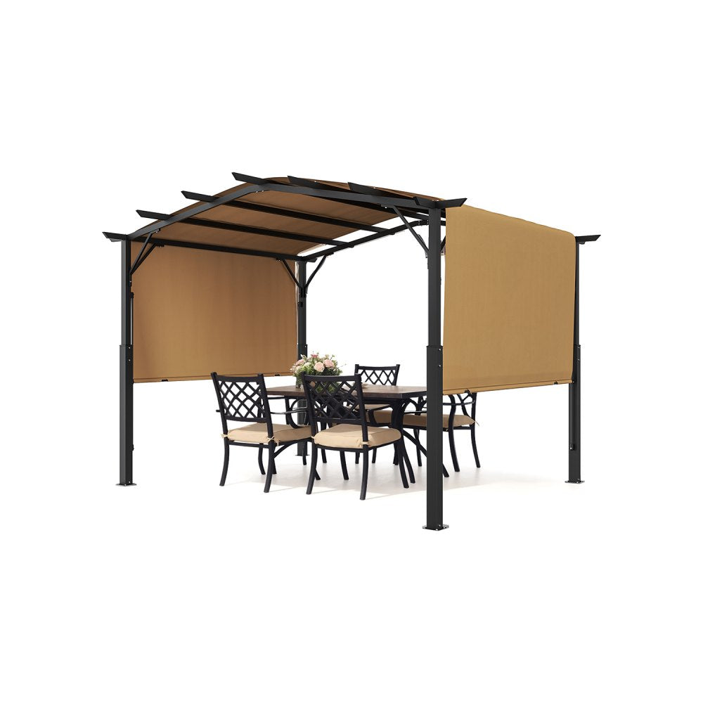 L12ft*W10ft - 10x12 ft Durable Steel Frame Pergola with Waterproof Canopy