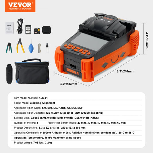 ALK-T1 - VEVOR Fusion Splicer with 9 Sec Fast Fusion & Core Alignment