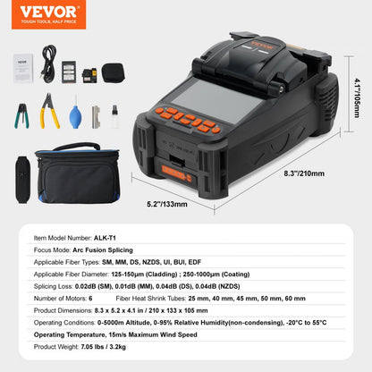 ALK-T1 - VEVOR Fusion Splicer with Core Alignment, 8.3 x 5.2 in