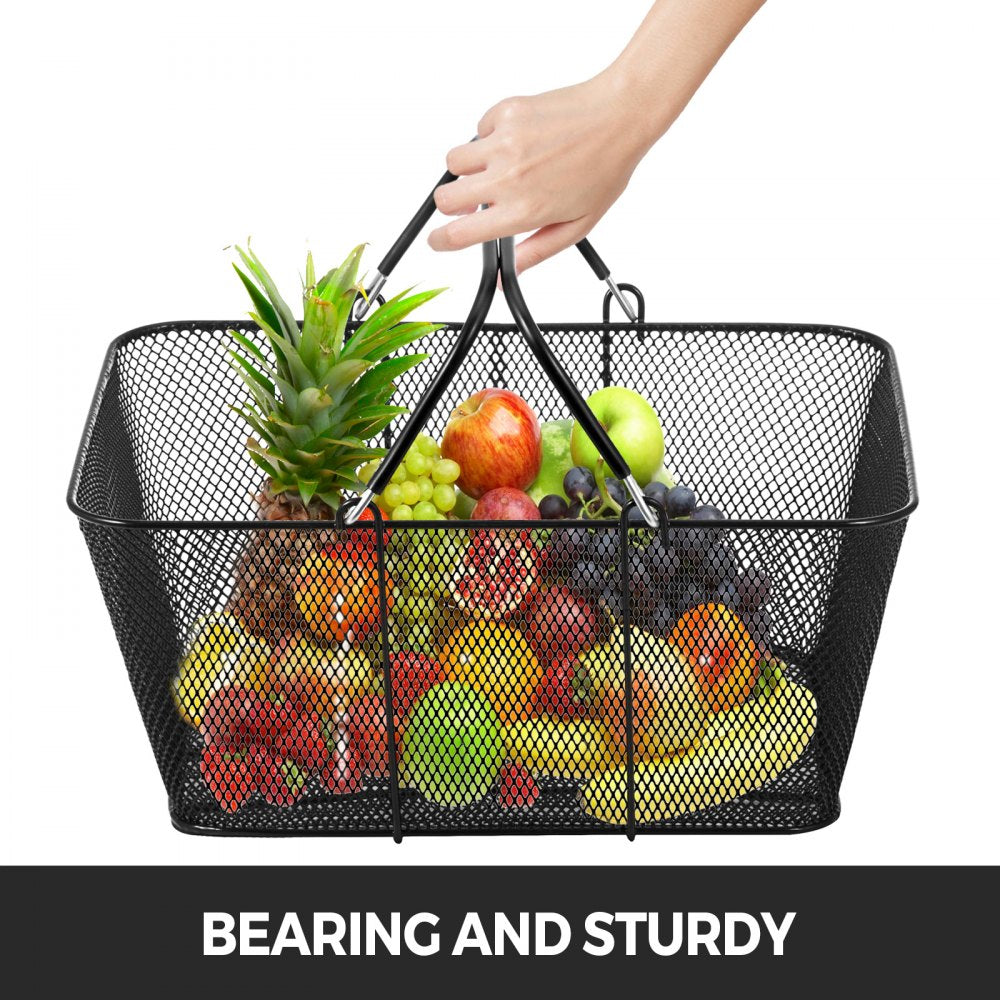 BF-102 - Heavy-Duty 44 lb Metal Shopping Basket - 16.1 x 12.2 x 7.1 in