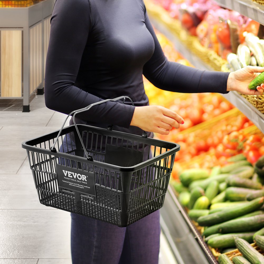 LB-B003-6 - VEVOR 21L Durable Shopping Basket with Ergonomic Handles