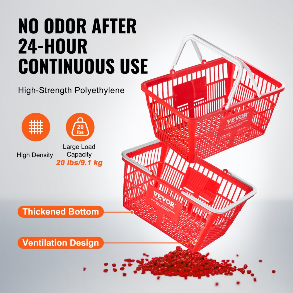 LB-B003-4 - 21L Portable Grocery Basket, 16.5"x11.8"x8.27" for Shopping