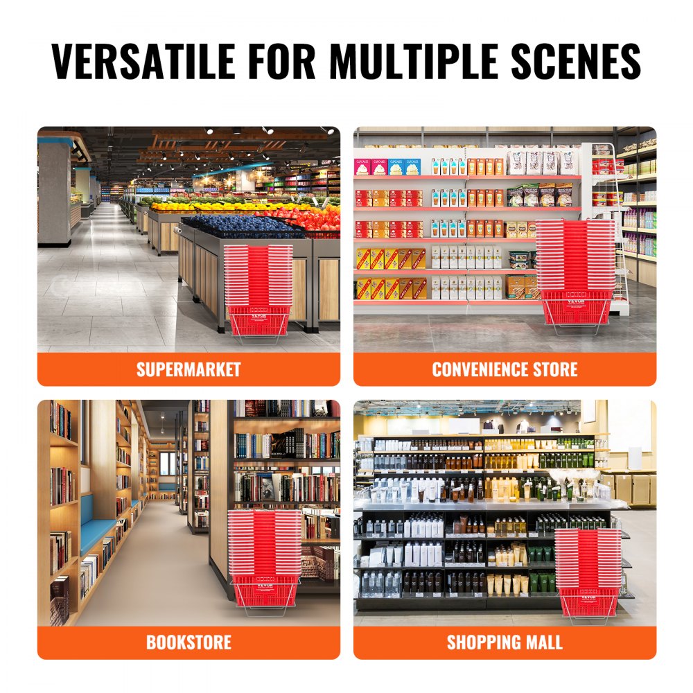 LB-B003-4 - 21L Portable Grocery Basket, 16.5"x11.8"x8.27" for Shopping