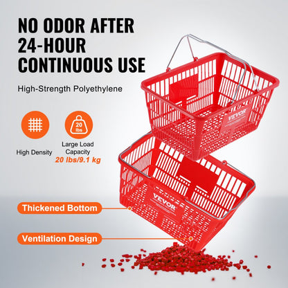 LB-B003-5 - Durable 21L VEVOR Shopping Basket, 16.73 x 12.01 x 8.58 in