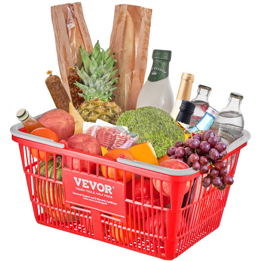 LB-B003-3 - Set of 12 Red 21L Grocery Baskets, 16.5'' x 11.8'' x 8.27''