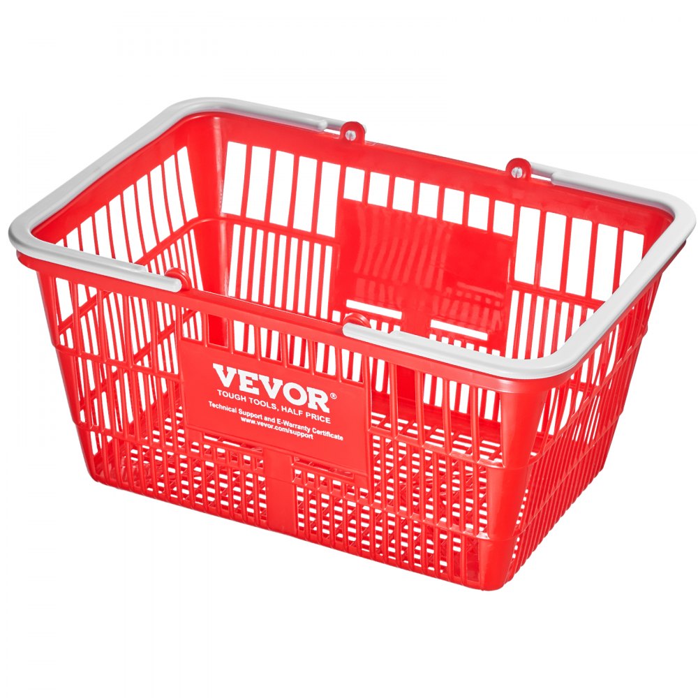 LB-B003-3 - Set of 12 Red 21L Grocery Baskets, 16.5'' x 11.8'' x 8.27''