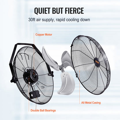BT-WL18B - High Velocity 18" Wall Mount Fan with 3 Speed Settings