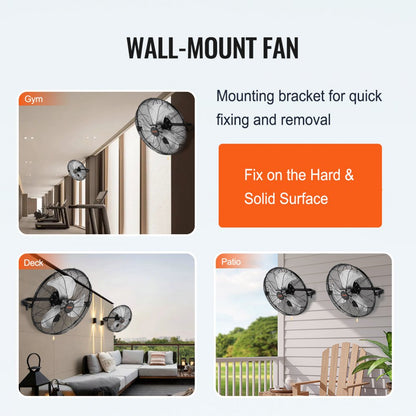 BT-WL18B - High Velocity 18" Wall Mount Fan with 3 Speed Settings