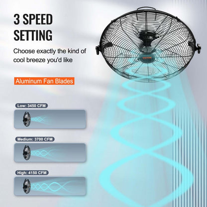 BT-WL18B-N - 18-Inch High-Velocity Wall Fan with 3 Speed Settings