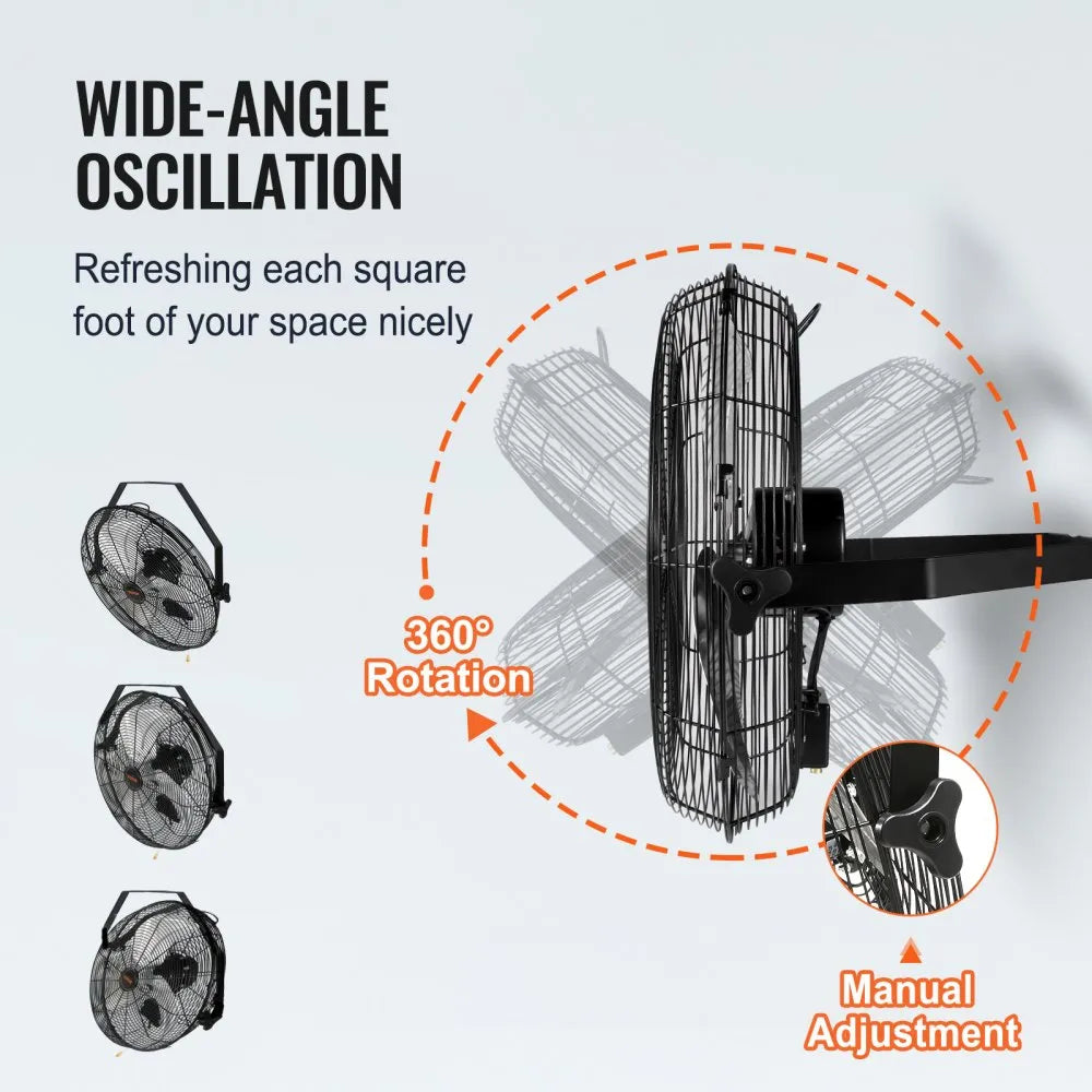 BT-WL18B-N - 18-Inch High-Velocity Wall Fan with 3 Speed Settings