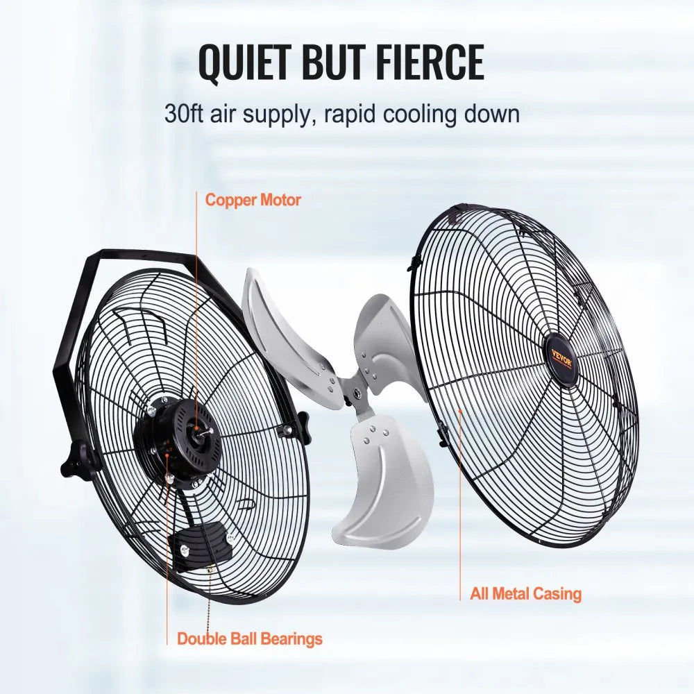 BT-WL18B-N - 18-Inch High-Velocity Wall Fan with 3 Speed Settings