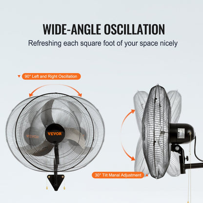 BT-WL20A - 20" Quiet Wall Mount Fan with 3 Speed Settings