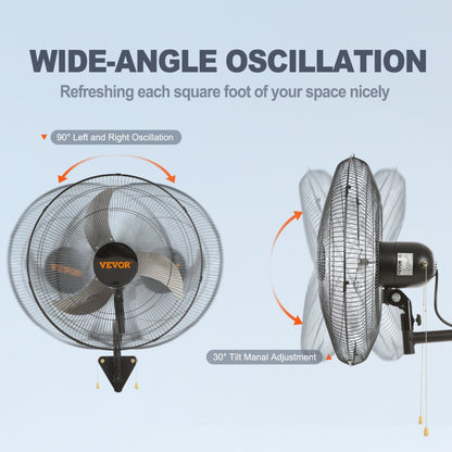 VV-BGSFS18 - 18" Oscillating Wall Mount Fan with 3 Speeds