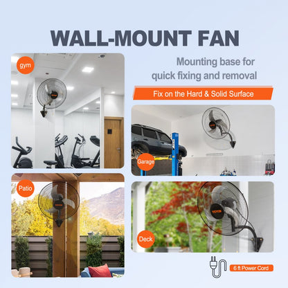 VV-BGSFS18 - 18" Oscillating Wall Mount Fan with 3 Speeds