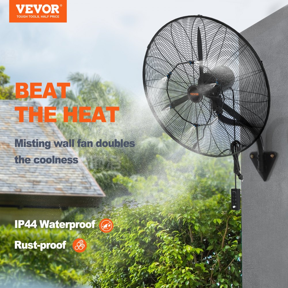 VV-BGSFS24 - 24" Wall-Mount Misting Fan, 7000 CFM, Quiet Operation
