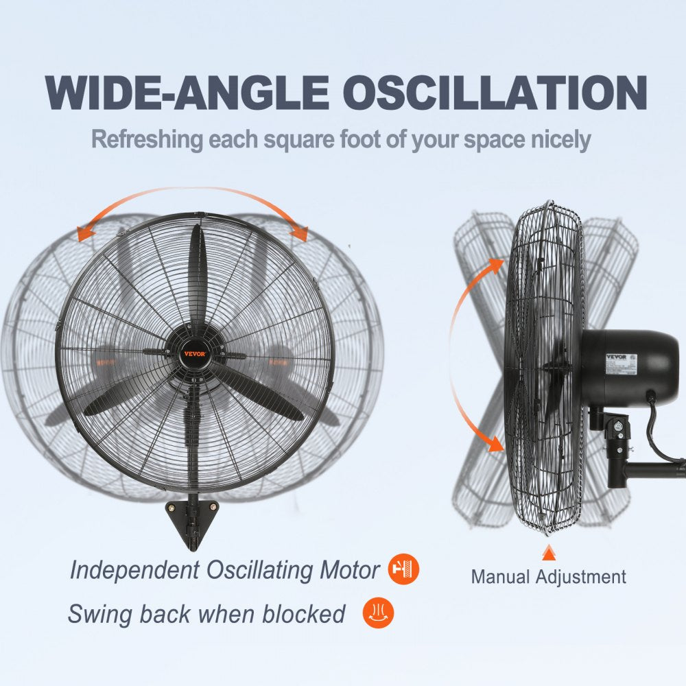 VV-BGSFS24 - 24" Wall-Mount Misting Fan, 7000 CFM, Quiet Operation