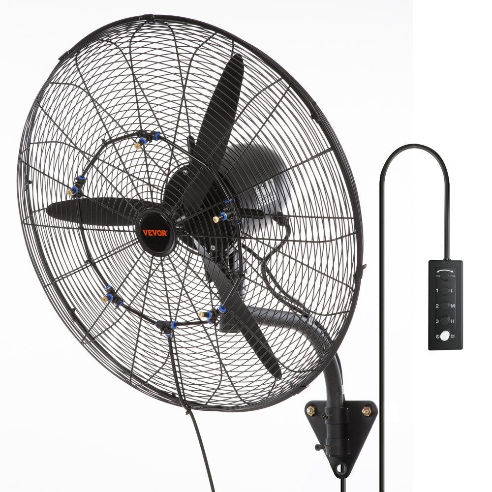 VV-BGSFS24 - 24" Wall-Mount Misting Fan, 7000 CFM, Quiet Operation