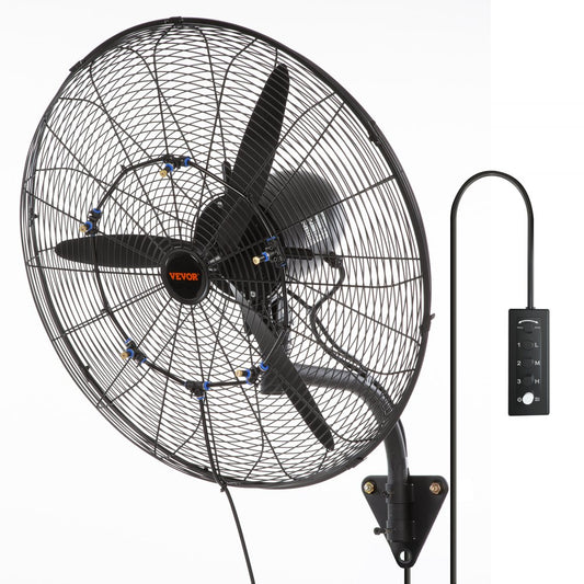VV-BGSFS24 - 24" Wall-Mount Misting Fan, 7000 CFM, Quiet Operation