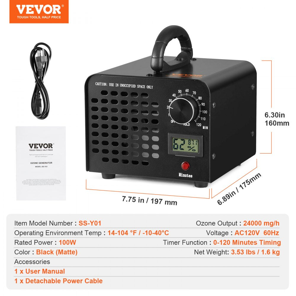 SS-Y01 - Compact Ozone Generator 24000mg/h for Instant Odor Removal