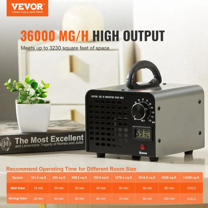 SS-Y01 - 36000mg/h Portable Ozone Generator for Odor Elimination