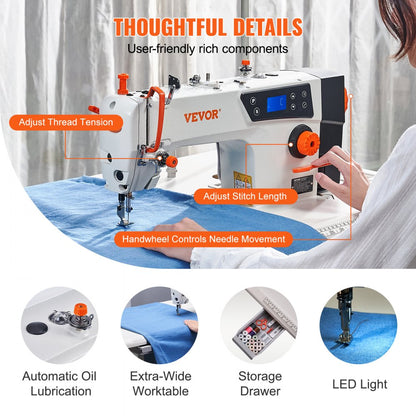 M2 - 550W VEVOR Heavy-Duty Sewing Machine, 0.4" Thickness, 5000 SPM