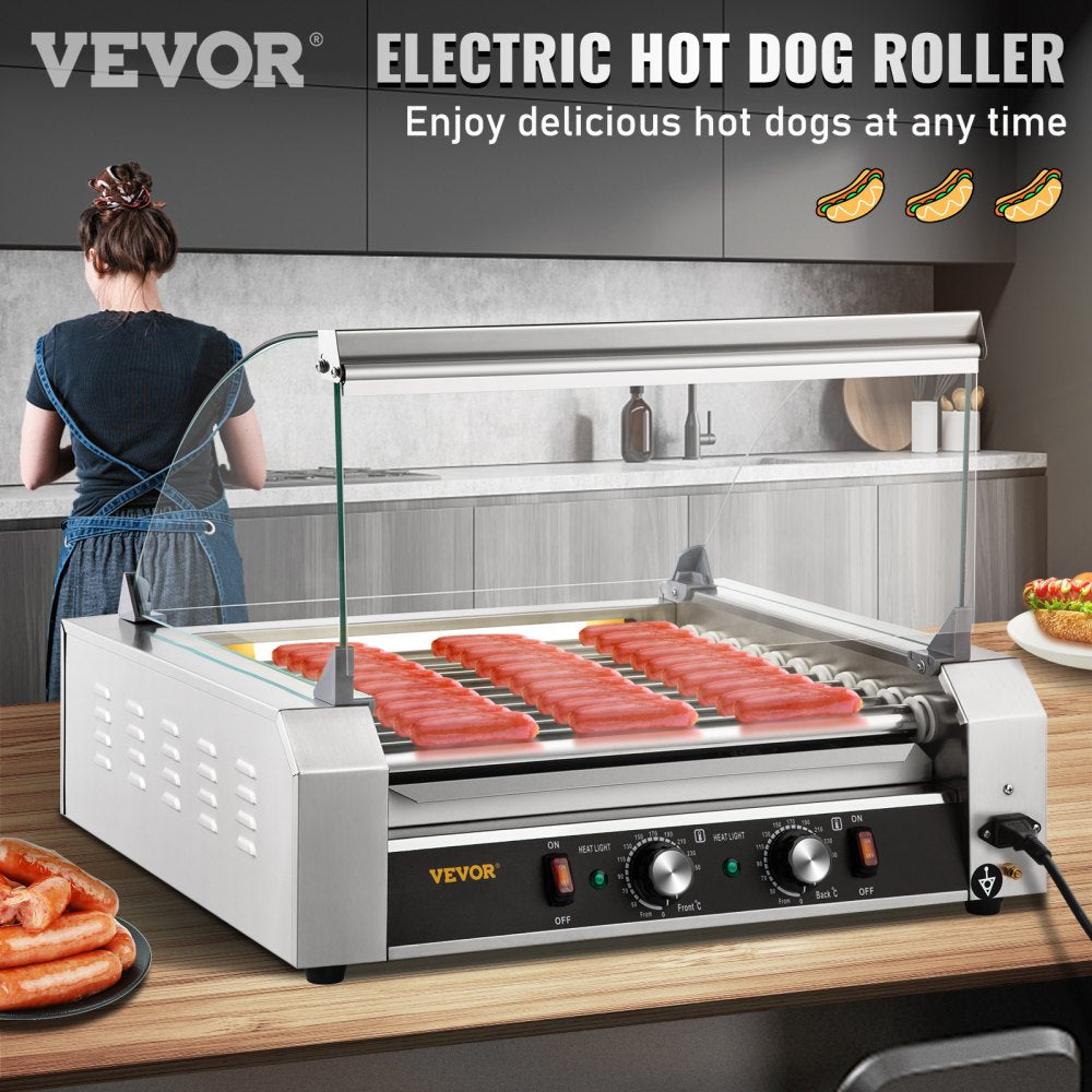 SC-11XD - 30 Hot Dog Stainless Steel Roller with Adjustable Heat Settings