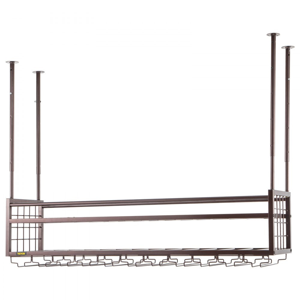XR-gy001 - Adjustable 46.9" Copper Wine Glass Rack for Elegant Bar Decor