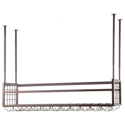 XR-gy001 - Adjustable 46.9" Copper Wine Glass Rack for Elegant Bar Decor