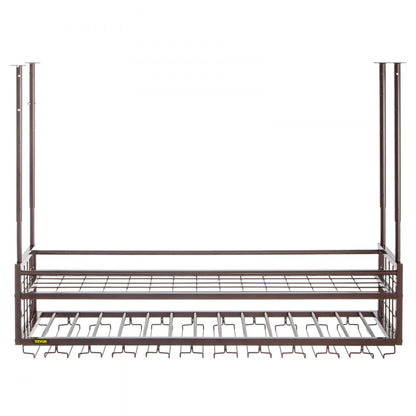 XR-gy001 - Adjustable 46.9" Copper Wine Glass Rack for Elegant Bar Decor