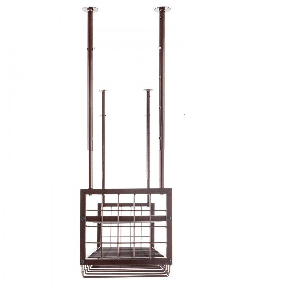 XR-gy001 - Adjustable 46.9" Copper Wine Glass Rack for Elegant Bar Decor