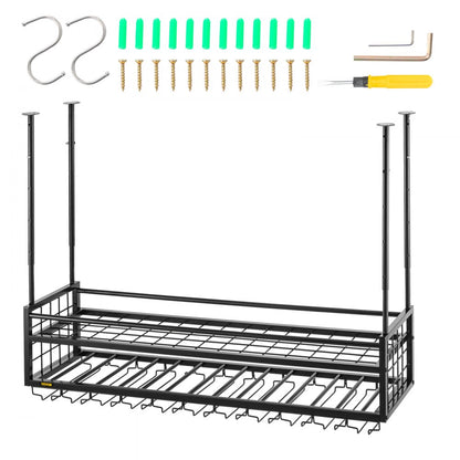 XR-gy002 - Adjustable Ceiling Wine Rack for Goblets & Bottles