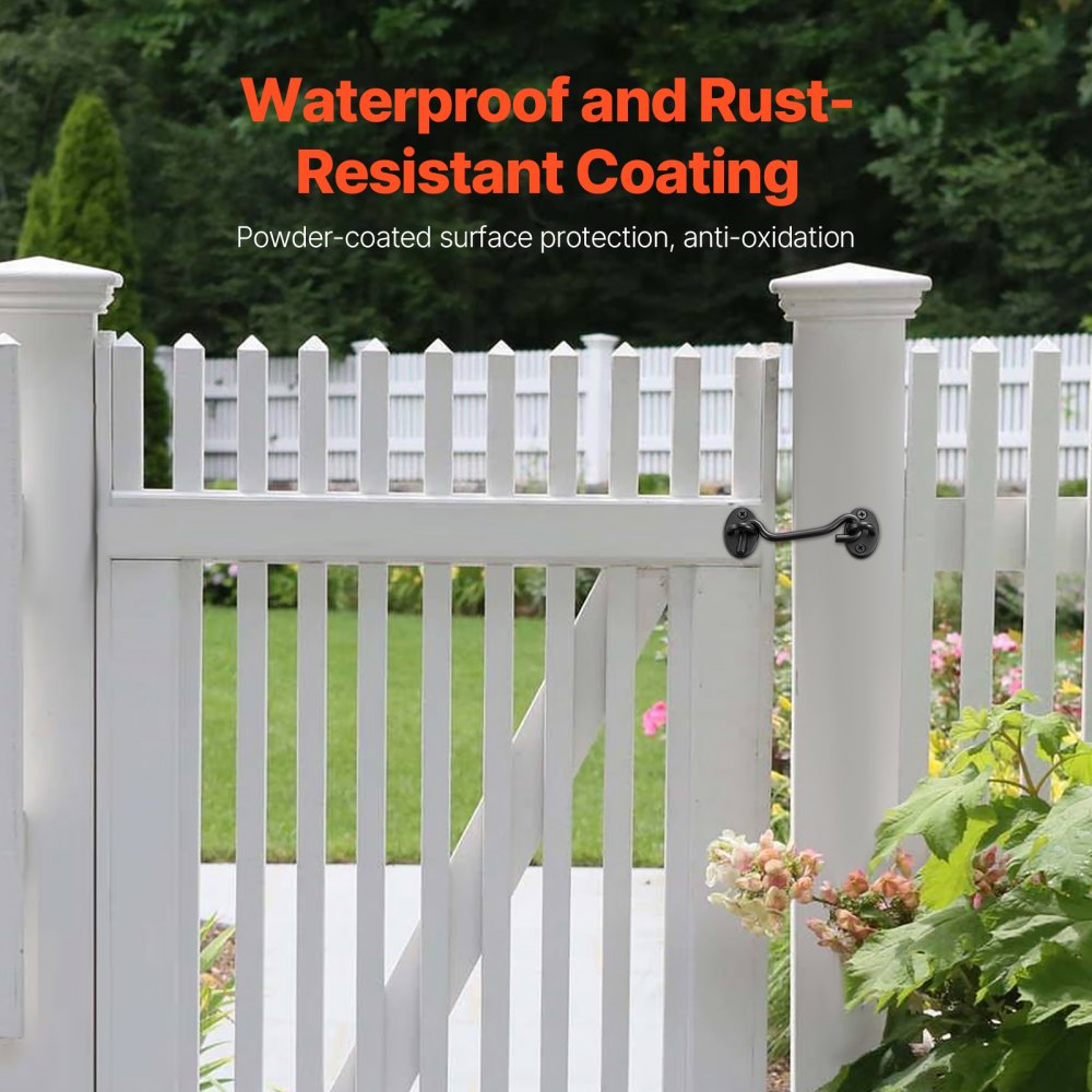 A31 - Durable Stainless Steel Hook and Eye Gate Latch with Screws