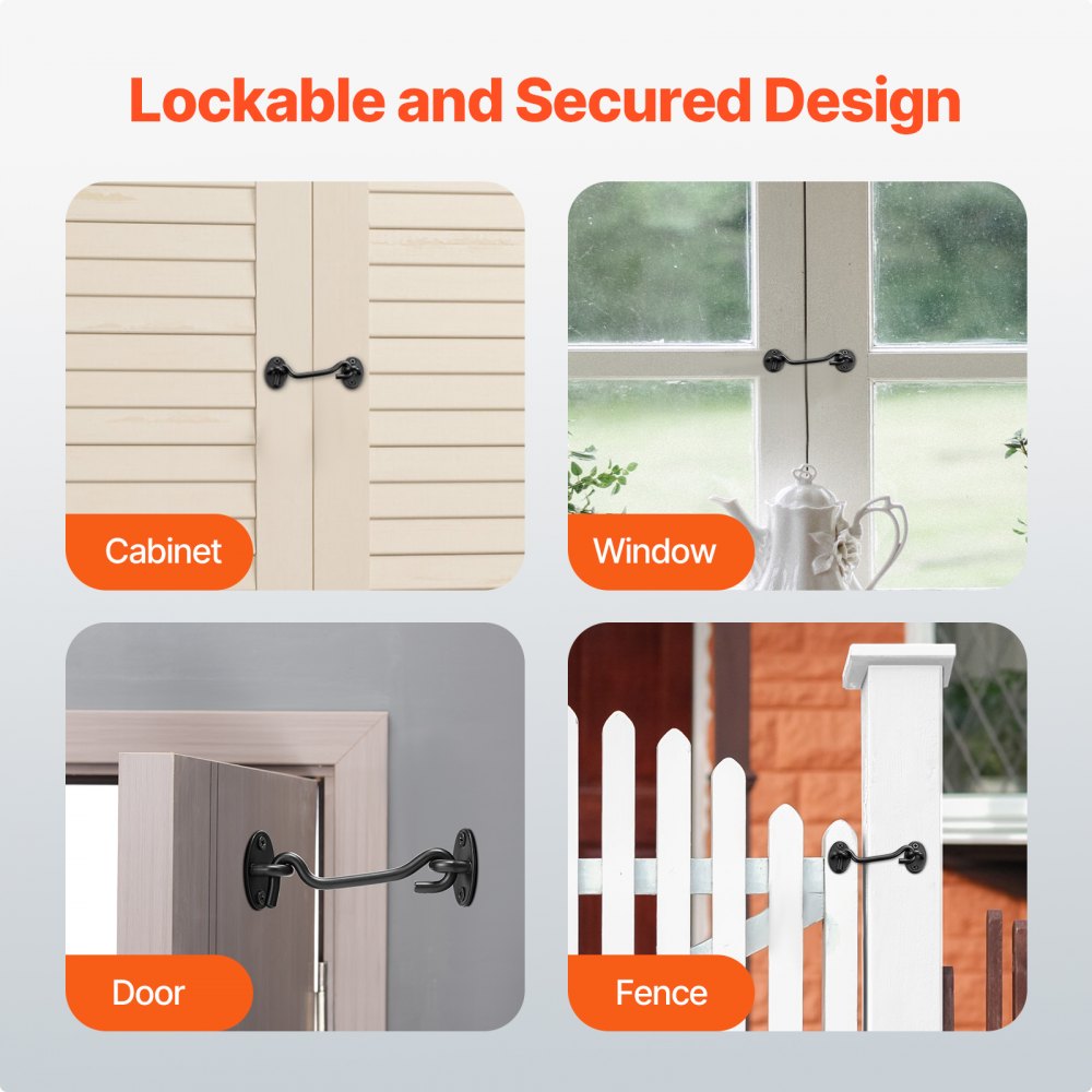 A31 - Durable Stainless Steel Hook and Eye Gate Latch with Screws