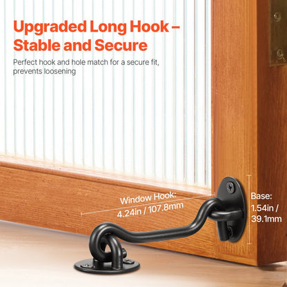 A31 - Durable Stainless Steel Hook and Eye Gate Latch with Screws
