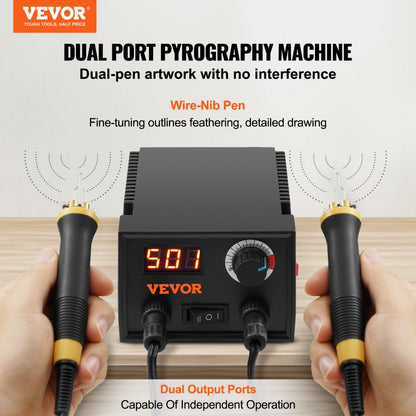 LH50 - Dual-Port VEVOR Wood Burning Kit with Digital Display and 23 Tips