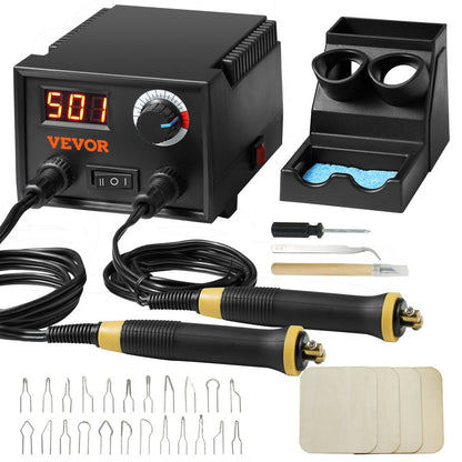 LH50 - Dual-Port VEVOR Wood Burning Kit with Digital Display and 23 Tips