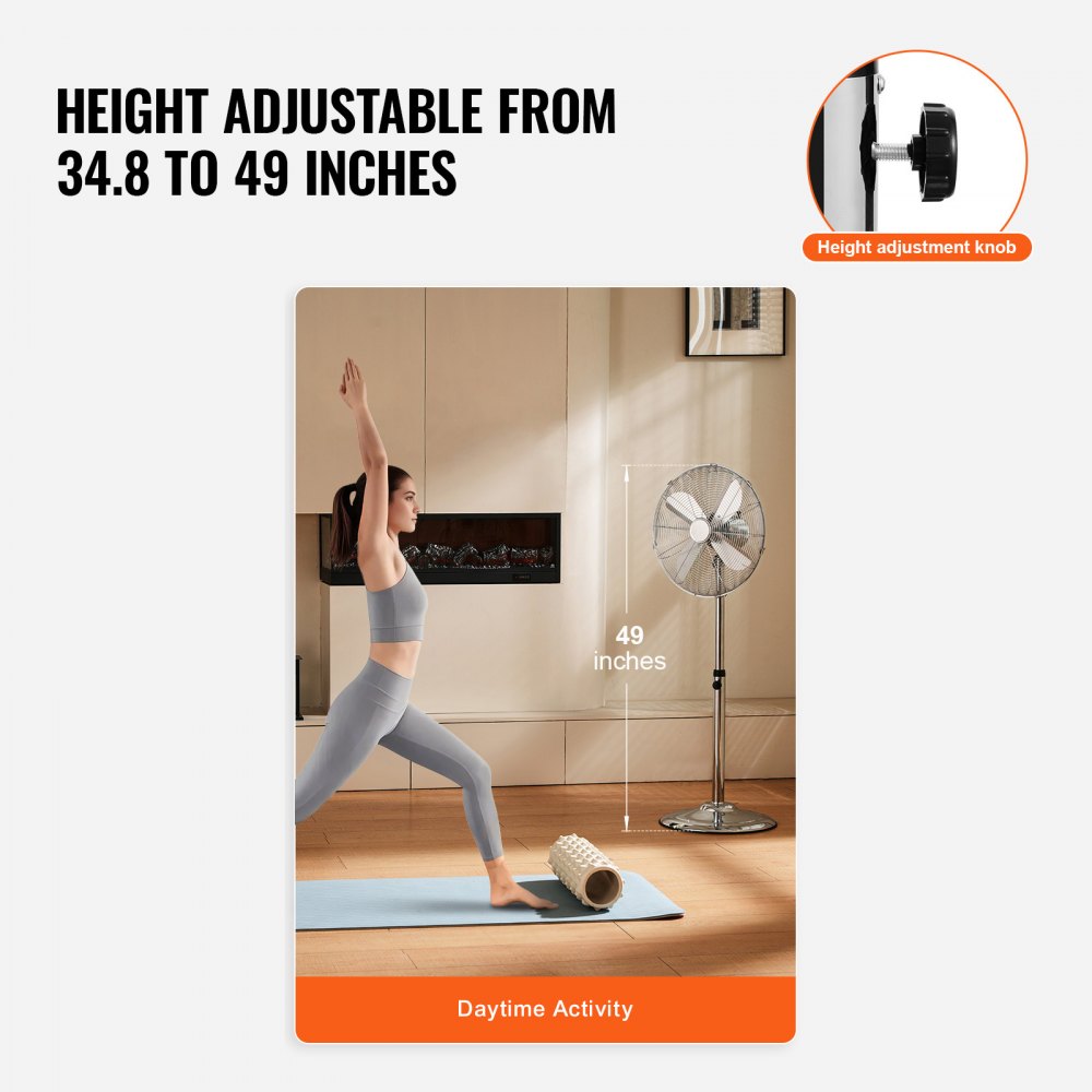 FS40-C1 - 16" Adjustable Metal Pedestal Fan with 3 Speeds