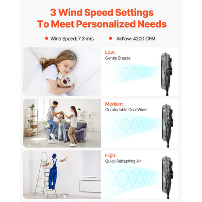 BT-HIF18A - 18" Adjustable Industrial Fan with 3 Speeds and Oscillation