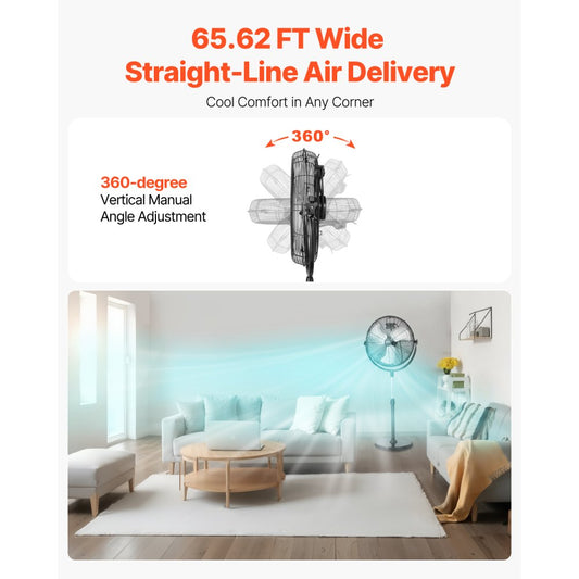 BT-HIF18A - 18" Adjustable Industrial Fan with 3 Speeds and Oscillation
