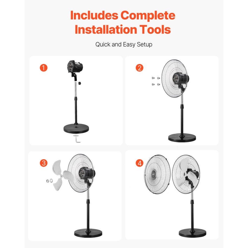 BT-HIF18B - Adjustable 18" Oscillating Pedestal Fan with 3-Speed Settings