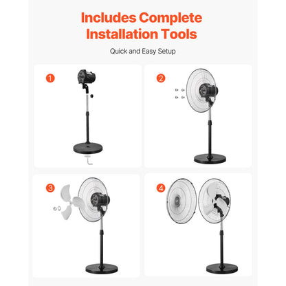 BT-HIF18B - Adjustable 18" Oscillating Pedestal Fan with 3-Speed Settings