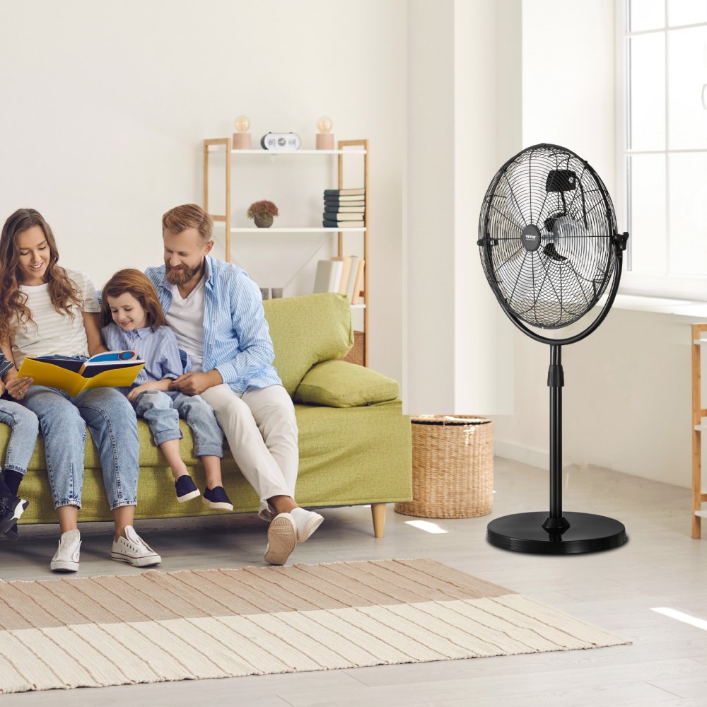 BT-HIF20A - 20" Metal Pedestal Fan, Adjustable Height 46.9"-59.6", 3-Speed