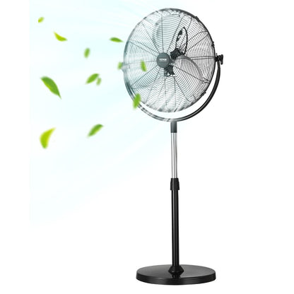 BT-HIF20A - 20" Metal Pedestal Fan, Adjustable Height 46.9"-59.6", 3-Speed
