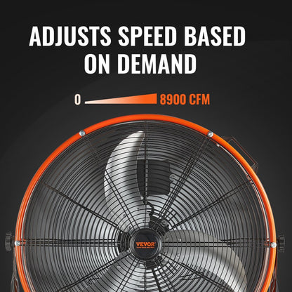HIFANXDRUM2401 - 24" High Velocity Fan with Infinite Speed & Easy Mobility
